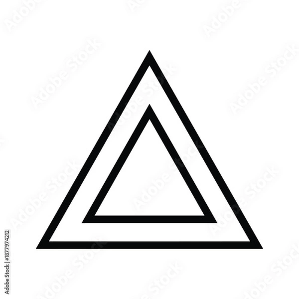 Obraz Black Triangle Icon on White Background