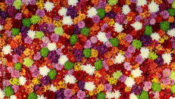Fototapeta Vibrant Multicolored Flowers Pattern Background.