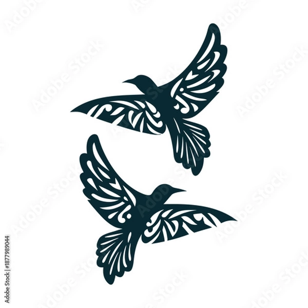 Obraz Decorative Abstract Flying Birds Vector Design