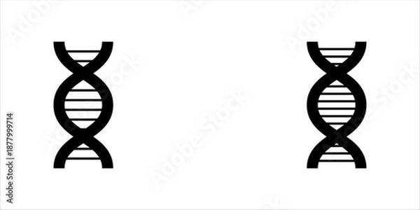 Fototapeta DNA flat vector icon set. Simple solid symbol isolated on white background.