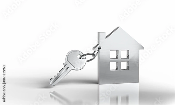Obraz Key and house symbol 3d background