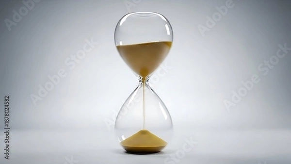 Obraz Sand timer against gray background
