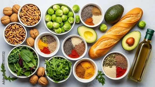 Obraz Assorted healthy foods display