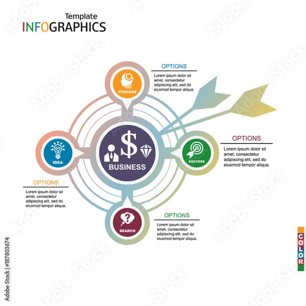 Fototapeta infographics business template elements