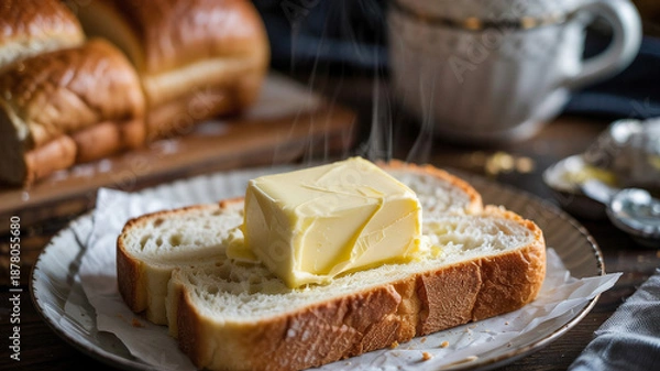 Obraz A warm slice melts butter in seconds flat