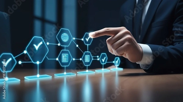 Fototapeta abstract technology background with glowing lines