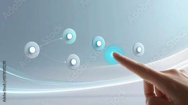 Fototapeta abstract technology background with glowing lines