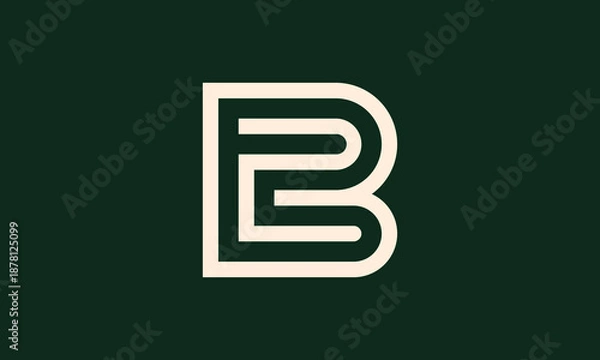Obraz B2 monogram logo design