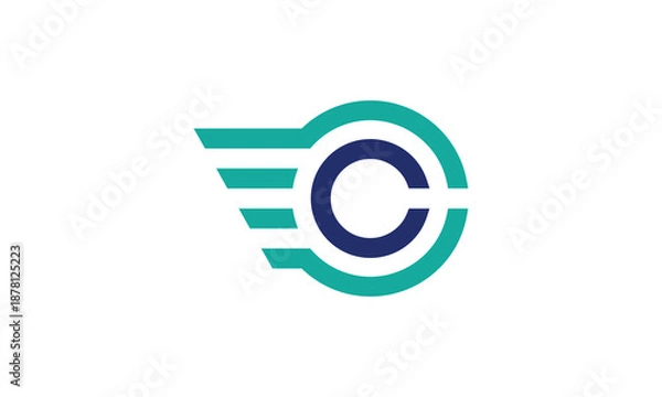 Obraz CC speed monogram logo design