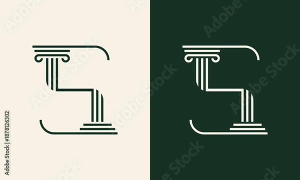 Obraz Letter S pillar monogram logo design