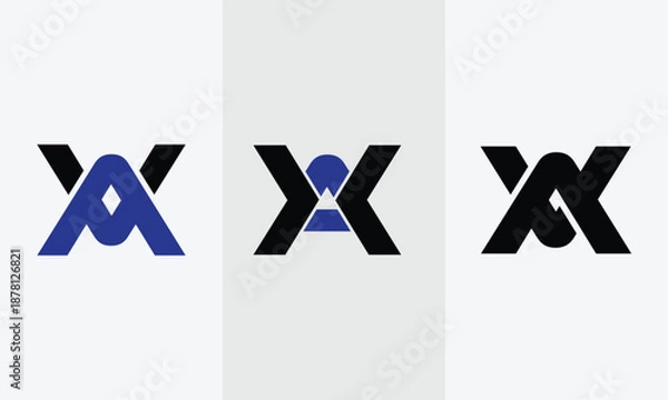 Obraz XA or AX monogram logo design