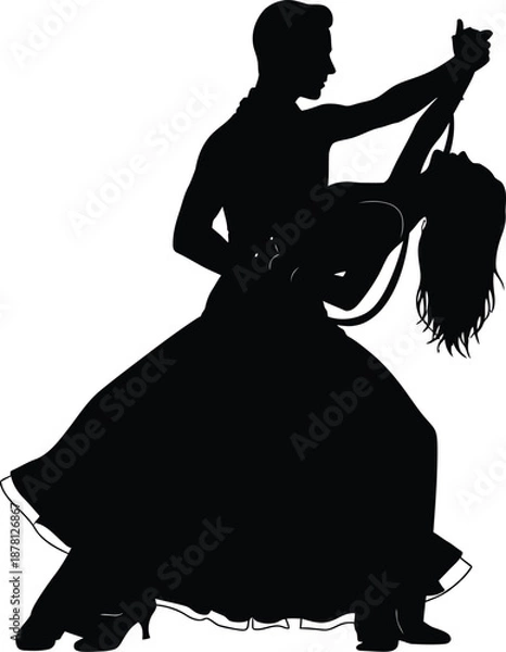 Obraz Ballroom Dance Performance Silhouette Graphic