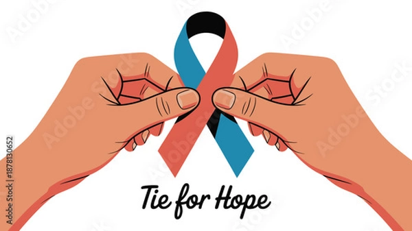 Obraz Hands holding ribbon for hope Vector