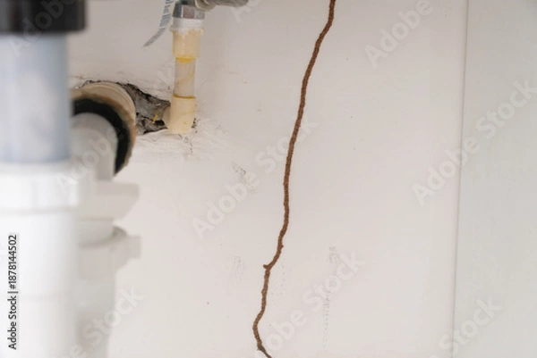 Obraz Termite infestation inside a house. Pest control.