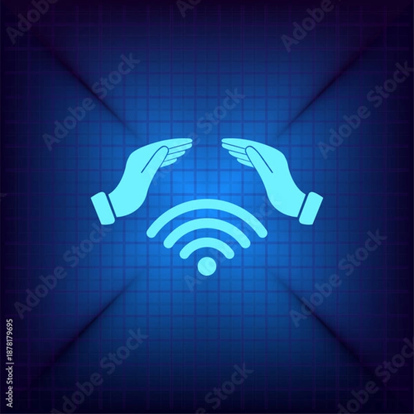 Obraz Vector illustration on a blue background