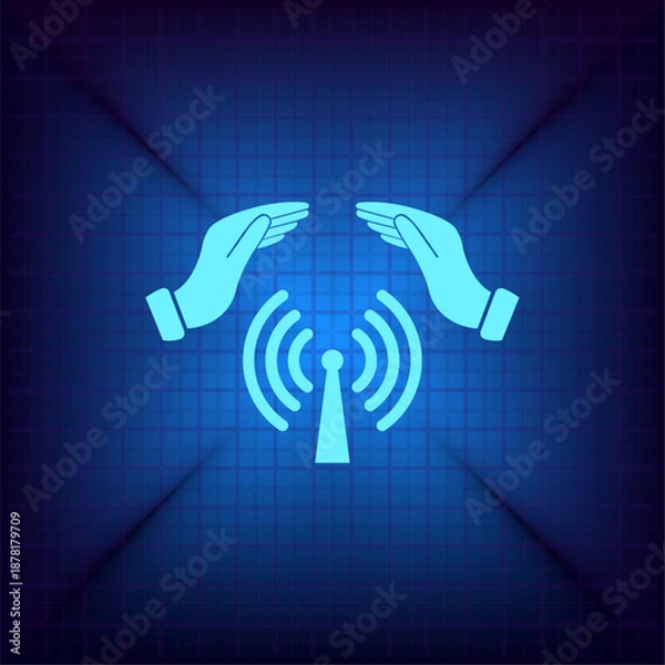 Obraz Vector illustration on a blue background