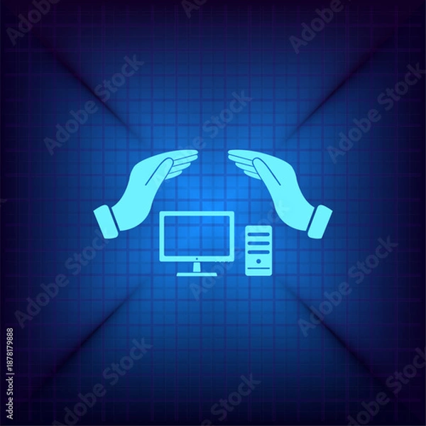 Obraz Vector illustration on a blue background