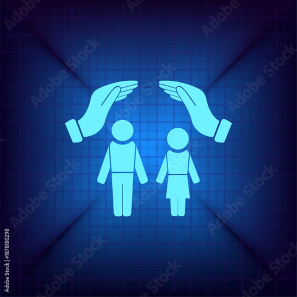 Obraz Vector illustration on a blue background