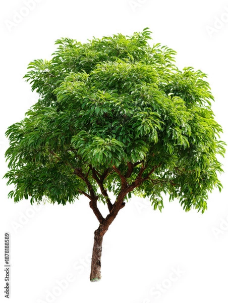 Obraz Green Leafy Tree Isolated on White Background