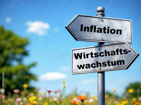 Obraz Inflation oder Wirtschaftswachstum