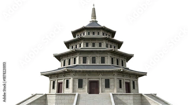 Obraz Multi-tiered Pagoda with Stone Facade