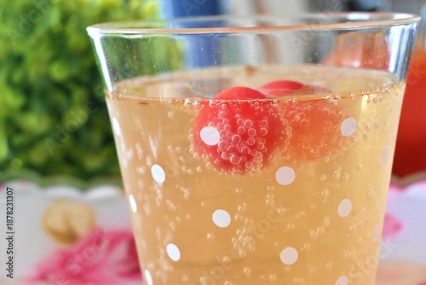 Obraz チェリー浮かぶ炭酸ジュース