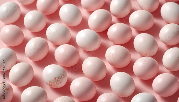 Obraz ガーリーで明るい印象のイースターエッグパターン背景素材.生成AI