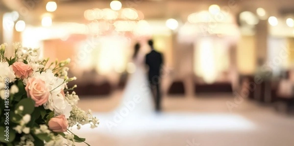 Obraz 花と新郎新婦の入場