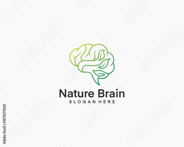Obraz Brain Nature Line Logo