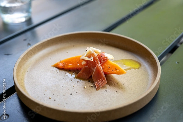 Obraz 生ハムパパイヤ 生ハムメロン　前菜