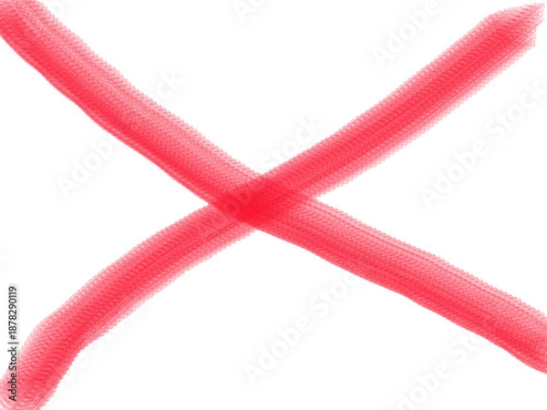 Obraz Red Crosed Line isolated on transparent Background 