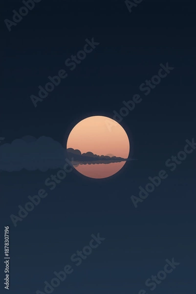 Obraz moon and clouds