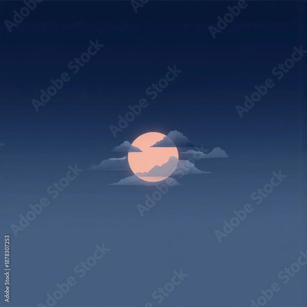 Obraz moon and clouds