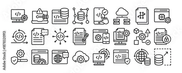 Obraz Software and Tools icon collection. Containing design technology, design, computer, digital, application, developer	