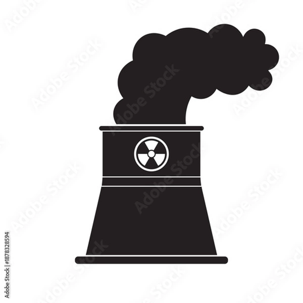 Obraz radiation chimney flat icon vector