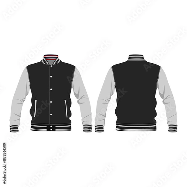 Obraz Vasrsity Jacker Mockup Vector Image And Illustration