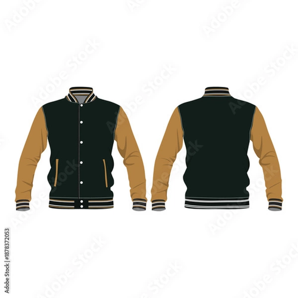Obraz Vasrsity Jacker Mockup Vector Image And Illustration