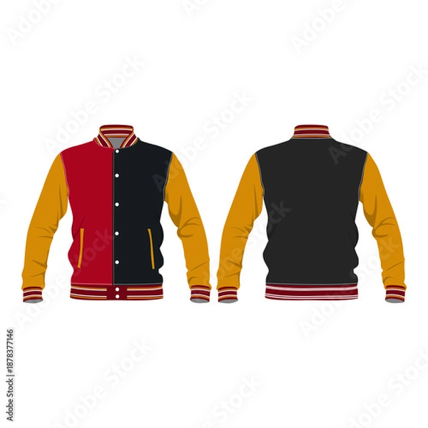 Obraz Vasrsity Jacker Mockup Vector Image And Illustration