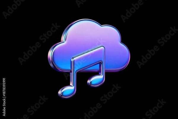 Fototapeta Cloud music note icon