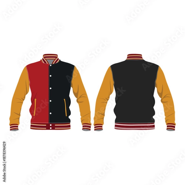 Obraz Vasrsity Jacker Mockup Vector Image And Illustration