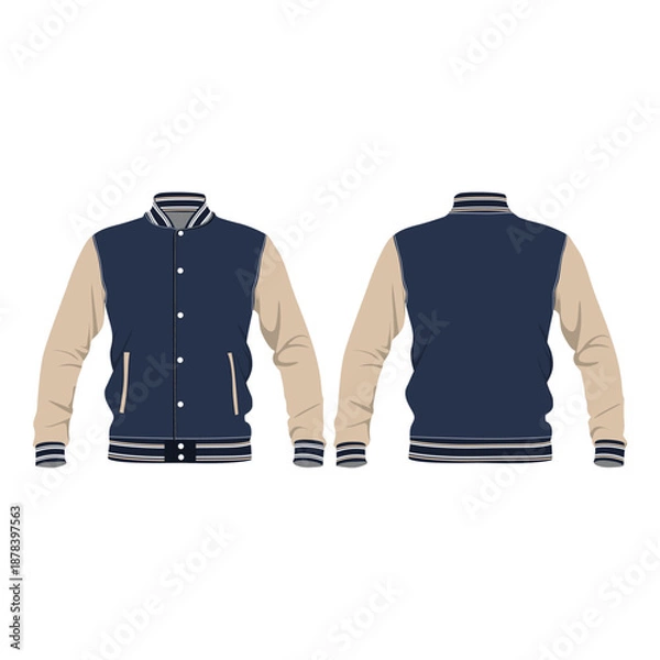 Obraz Vasrsity Jacker Mockup Vector Image And Illustration
