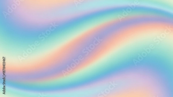 Obraz Soft Pastel Holographic Wave Gradient Abstract Background
