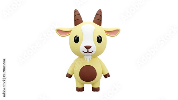 Obraz Cute 3D Cartoon Goat Character