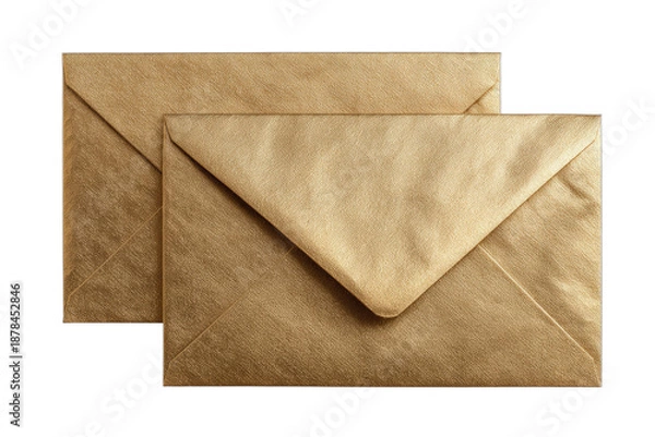 Obraz Two overlapping brown paper envelopes on a black background