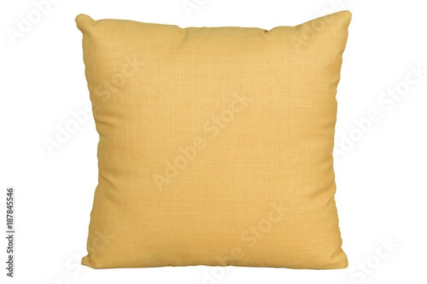 Obraz yellow cushion on white background, isolated