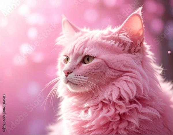 Fototapeta ピンク色の猫