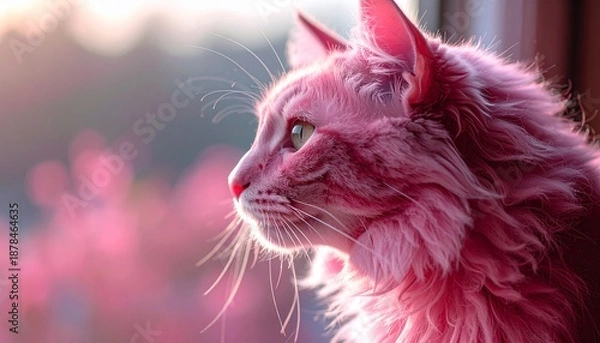 Fototapeta ピンク色の猫