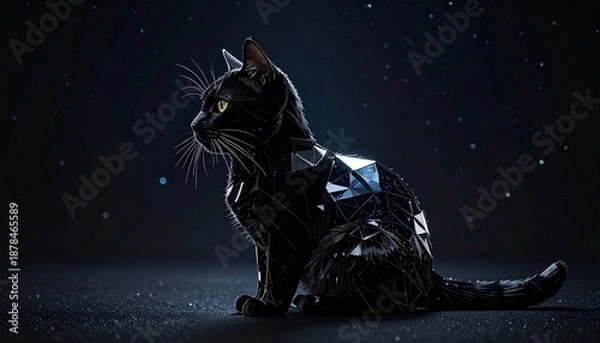 Fototapeta ブラックダイヤモンドの猫