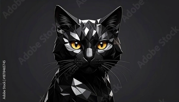 Fototapeta ブラックダイヤモンドの猫