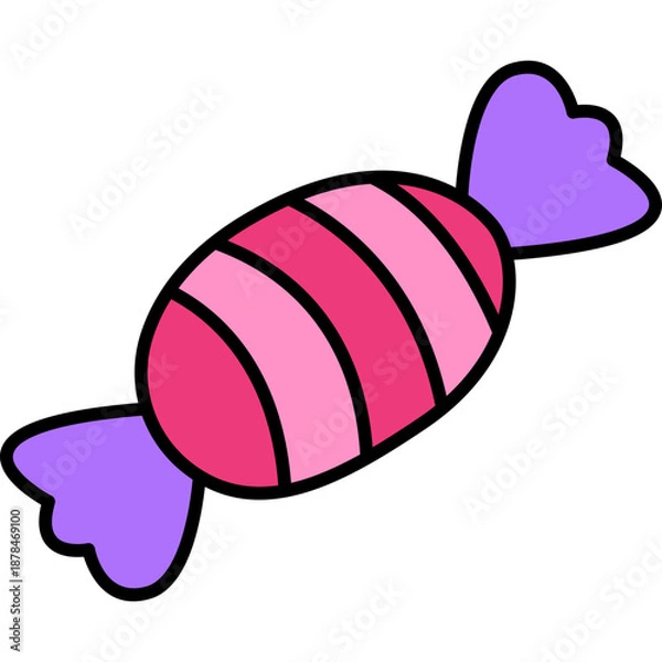 Obraz Wrapped Candy Icon Cute Illustration